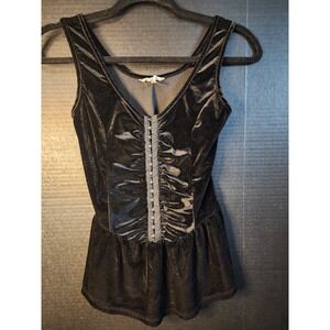Kirra Black Sexy Goth Velvet Corset Top Size Small EUC